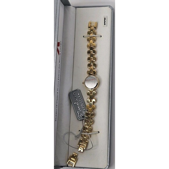 Marcel Drucker Amethyst Gold Tone Mother Of Pearl Face Ladies Quartz Watch New main image 9